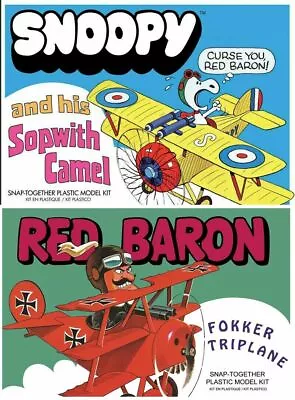 Snoopy With His Sopwith Camel & Red Barron W/ Tri-plane Atlantis  Mint • $39