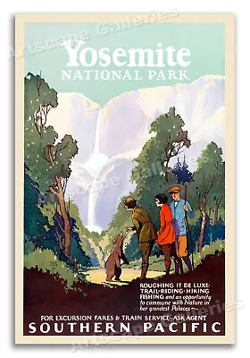 1925 Yosemite National Park - Roughing It! Vintage Style Travel Poster - 20x30 • $18.95