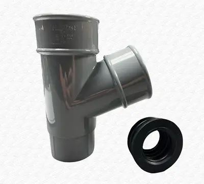 Gutter Down Pipe Rainwater 40mm Adaptor Connector Kit For 68mm Grey Drain Pipe • £14.19