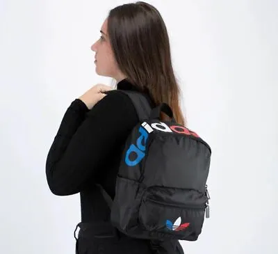 New Adidas Originals Tricolor Trefoil Mini Compact Backpack Bag  #gn5907 Black • $51.29