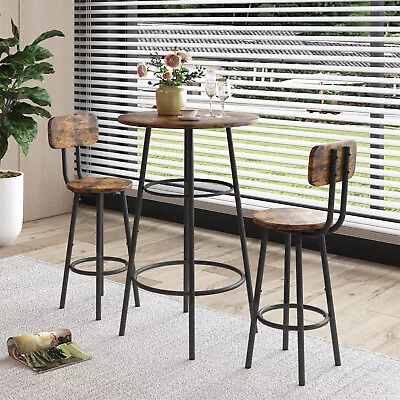 3 Piece Bar Table Set Counter Height Dining Kitchen Pub Table W/ 2 Bar Stools • $127.99