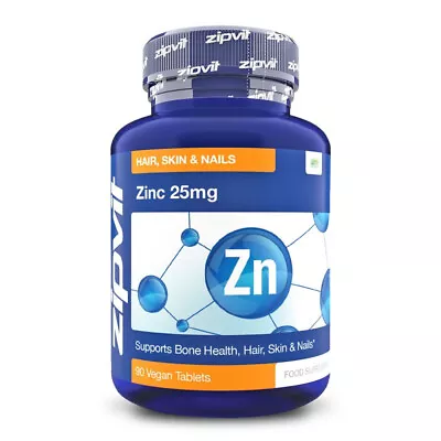 Zipvit Zinc 25mg 90 Vegan Tablets. Supports Bone Health & Cognitive Function • £8.89