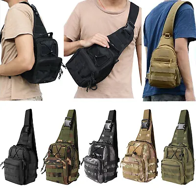 Men Backpack Tactical Sling Bag Chest Shoulder Fanny Pack Cross Body Molle Pouch • $12.29