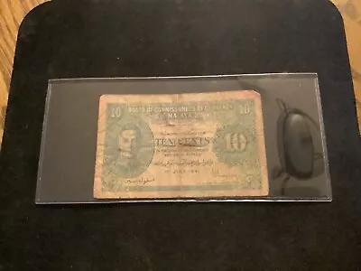 Malaya 1941 10 Cents Banknote. N1101 • $1.99