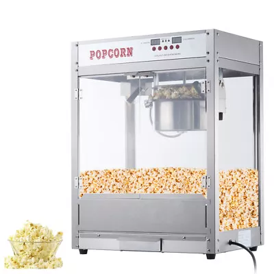 Movie Theater Popcorn Machine Vintage Countertop Popper W/ 8 Oz Kettle - Sliver • $163.39