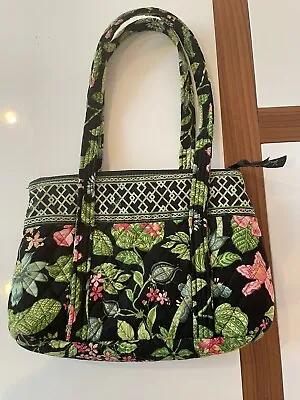 Vera Bradley Botanica Green Tote Shoulder Bag Zip Closure Retired Print • $21.99