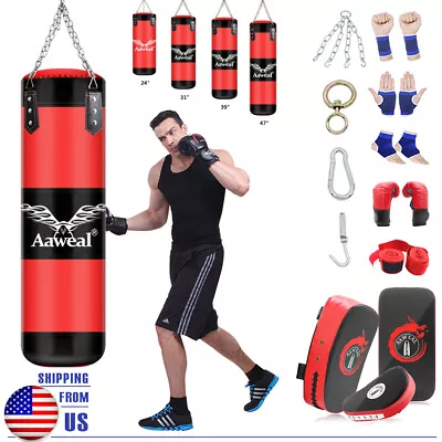 Kids Adult Punching Bag Set Boxing MMA Kickboxing Muay Thai Karate Kick Training • $43.69