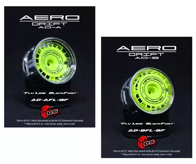 RC Car DS Racing Aero Drift Wheel Inserts For Drift Elements 1:10 Green (2pcs) • £7.99