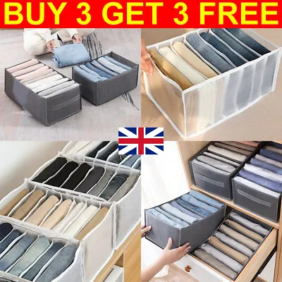 Clothes Drawer Organiser Divider For Wardrobe Closet Foldable Jeans. Storage Box • £5.79