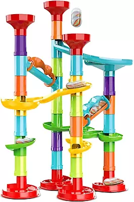 50Pcs Marble Run Set Building Blocks With 30 Glass Marbles For Kids Girls Boys • $19.45