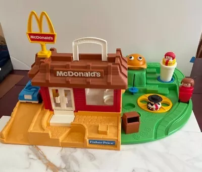 Vintage 1989 Fisher Price Chunky Little People McDonald's Drive Thru Playset • $149.50