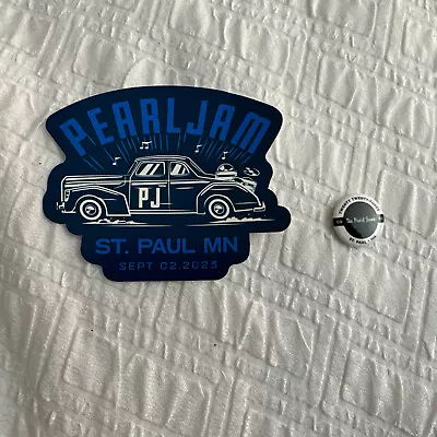 Pearl Jam St Paul MN Sticker And Pin September 2 2023 • $34.18