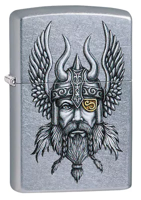 $49.99 • Buy New ZIPPO Windproof Lighter Viking Street Chrome Classic Case Genuine