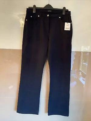 Jaeger Womens Navy Straight Leg  Stretch Jeans.   Size 12.  Bnwt. • £29.99