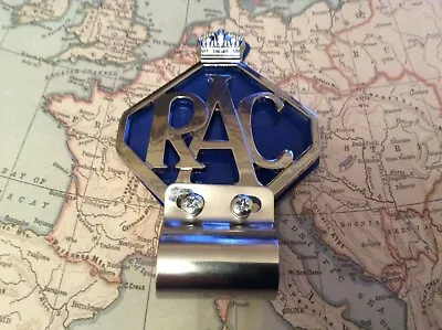 Rac-car-badge-bar-badge-chrome-plate-blue-backing With Bracket 3/4 Inch • £14.99