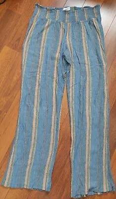 O’Neill Women’s Juniors Surf Beach Boho Casual Pants Blue/Coral Striped Size XL • $16.99