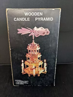 Christmas Candle Pyramid 4 Tier   Vintage  Beautiful Carousel- Complete With Box • $179.99