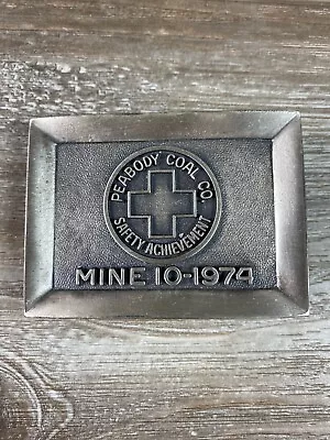 Vintage Peabody Coal Mine #10 Safety Achievement Belt Buckle 1974 • $16.99