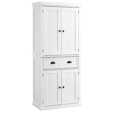 Tall Kitchen Cabinet Cupboard White Rustic Farmhouse Larder Pantry Freestanding • £184.49