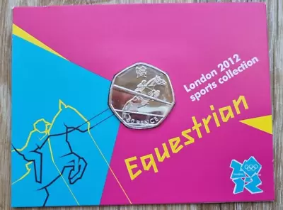 EQUESTRIAN LONDON OLYMPIC 50p COIN ROYAL MINT UNCIRCULATED SEALED IN CARD.bunc • £7