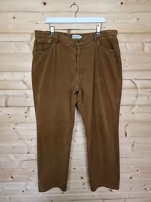 House Of Bruar Mens Moleskin Jeans W38 Size 42R Trousers Camel Brown 100% Cotton • $43.58