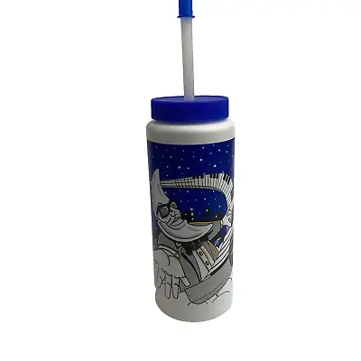 McDonald 80’s Mac Tonight Plasic Cup Water Bottle With Straw Advertising 1989 • $24.38