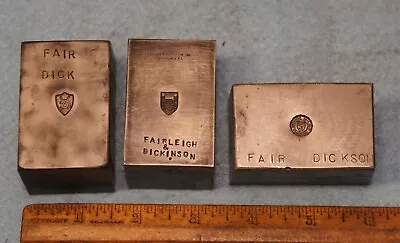 Vintage FAIRLEIGH DICKINSON UNIVERSITY Shield Crest 3 STAMPING DIES CG227 • $70