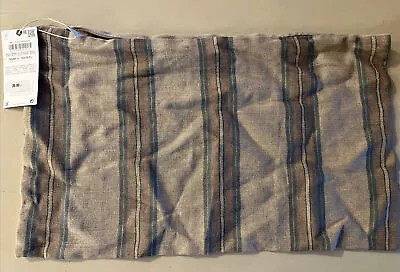 Zara Home Cushion Cover~Khaki With Blue Stripe~12x19.5 Inches ~New • $21