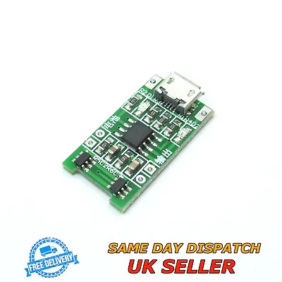 5V 1A 4.2V Micro USB Li-ion Battery Charger With Protection TP4056 Chip • £3.20