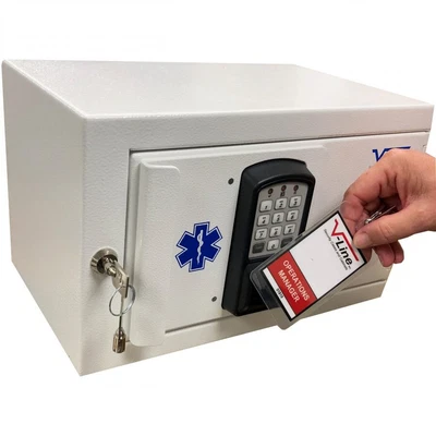 $1020.66 • Buy V-Line 8514NB-3 Narcotics Audit Box, HID IClass Card Reader, Keypad, Key Backup