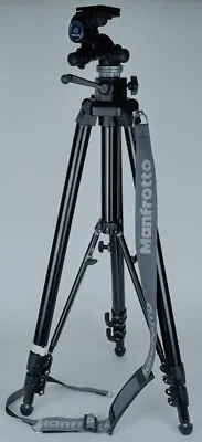 MINT Manfrotto 075B Super Tripod With Desirable 410 3D Geared Head And Strap • $473.37