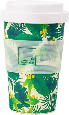 Travel Coffee Cup Reusable Eco Friendly Coffee Travel Mug Lid Green Flowerer • £7.09