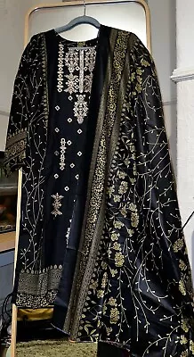 NEW Indian-Pakistani Salwar Kameez ReadyMade 3Piece Lawn Embroidery Suit (M) • £22