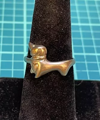 925 Sterling Silver Dachshund Dog Ring Size 9.25 • $29