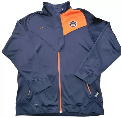 Auburn Tigers Nike Dri Fit Full Zip Jacket Large Navy Orange • $18