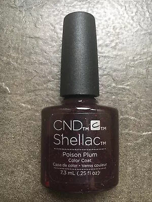 £6.20 • Buy Genuine CND Shellac Gel UV LED Nail Polish Poison Plum, Purple, Glitter, Unboxed