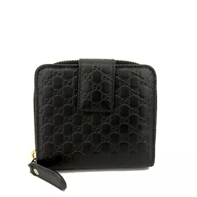 GUCCI Micro Ssima GG Logo Leather Bifold Wallet/6X1025 • $1