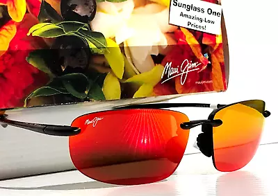 Maui Jim HOOKIPA Matte Black POLARIZED Lava Ruby Lens Sunglass RM407N-2M !!! • $125