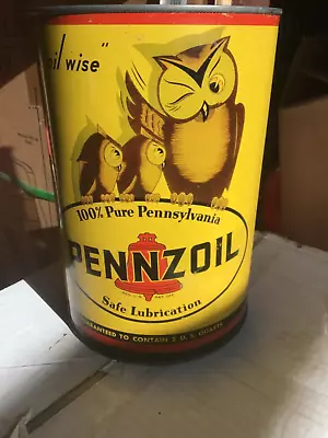 Vintage 5 Quart Pennzoil Oil Can - From The 1930's BE OIL WISE - Rare Can • $485