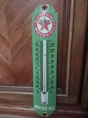 Vintage Texaco Porcelain Thermometer Sign Texas Company Advertising Gas & Oil • $140
