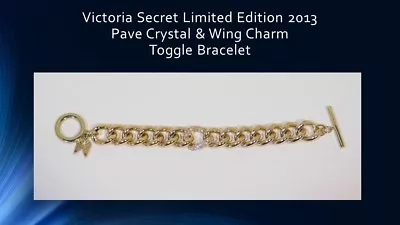 Victoria's Secret Limited Edition 2013 Pave Crystal Toggle Bracelet W/Wing Charm • $15