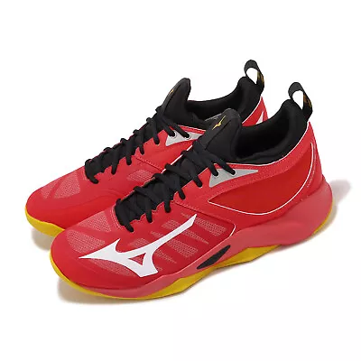 Mizuno Wave Dimension Red Black Yellow Men Volleyball Sports Shoes V1GA2240-02 • $105.95