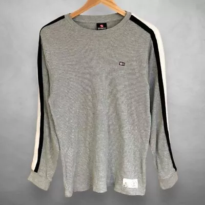 Vintage South Pole Shirt Mens Large Gray Waffle Knit Thermal Sweater Y2K • $21.87