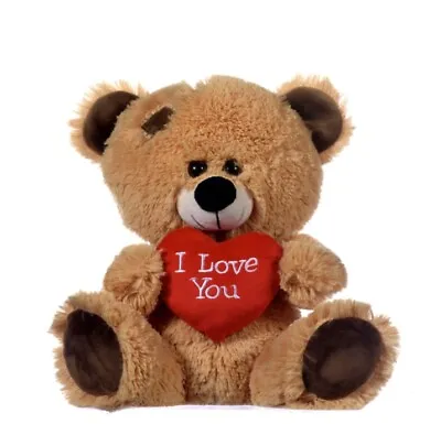 New 8  Brown I Love You Valentine's Teddy Bear Soft Plush Toy • £7.99