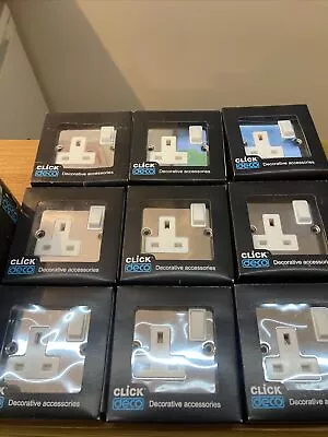 £18 • Buy 10no Click Deco 13 Amp Single Sockets Polished Chrome 
