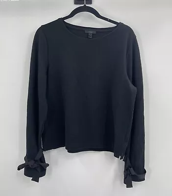 J. Crew Tie Ribbon Bow Long Sleeve Pullover Shirt Sweatshirt Sweater Top Large  • $20