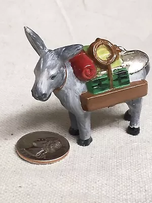 Vintage DONKEY Pack Mule Burro Prospector Hand Painted FIGRUINE Cast Metal • $7