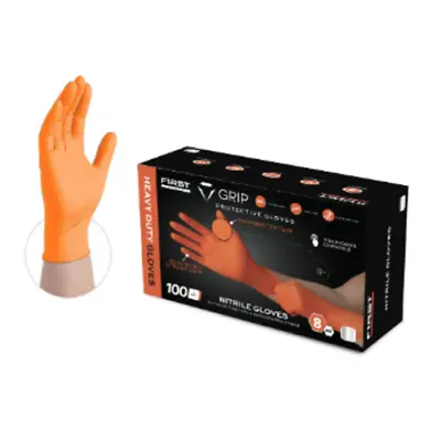 First Glove Grip 8 Mil Orange Nitrile Diamond Textured Gloves • $139.99