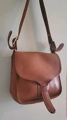 Vintage Coach Brown Satchel Handbag Pebbled Leather Tan Interior Purse • $360