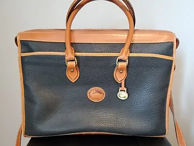 Vintage Dooney & Bourke  Briefcase Black Tan Leather  • $195